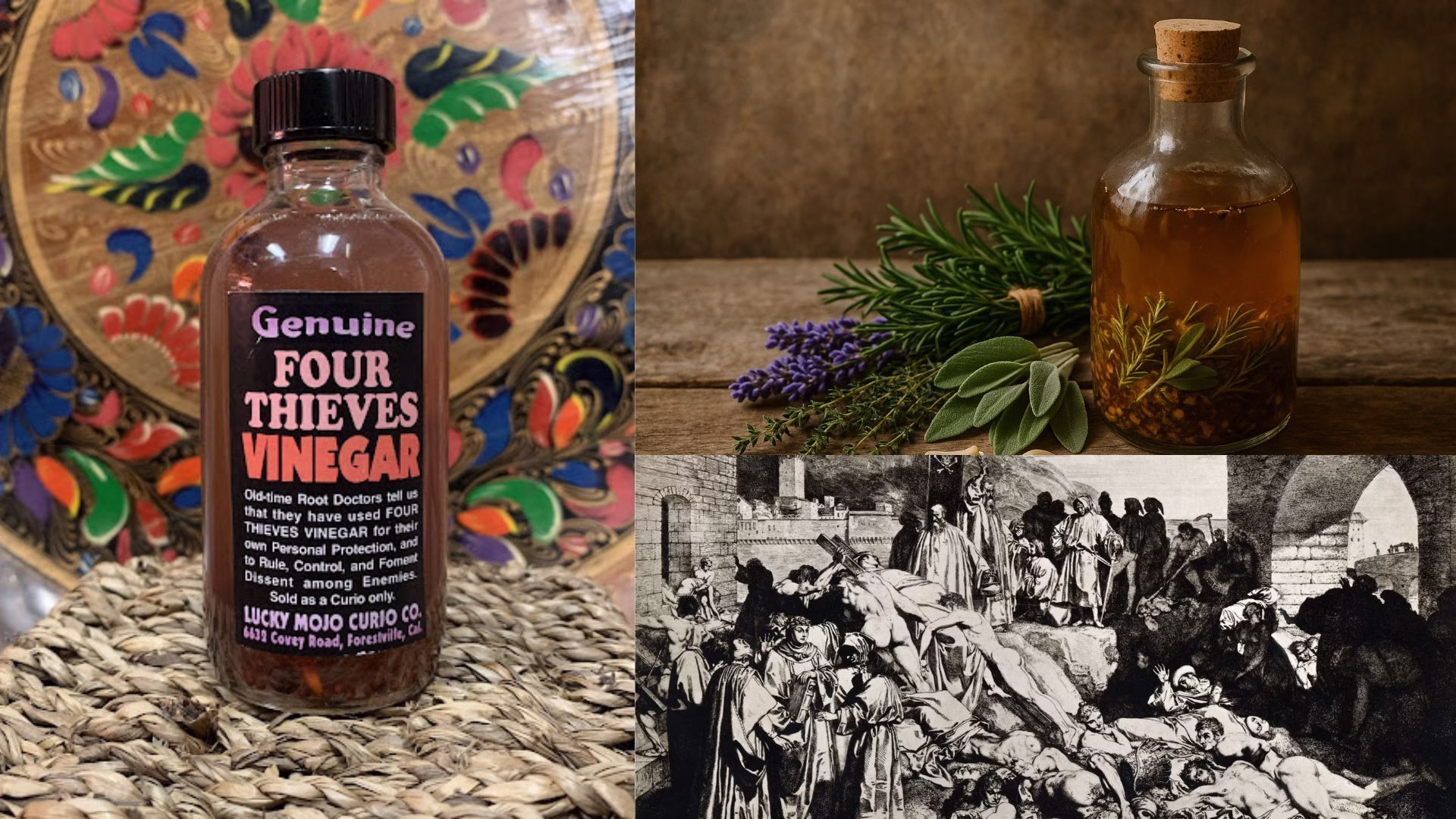 Four Thieves Vinegar, medieval plague remedy, herbal immunity booster, natural disinfectant, ancient medicine